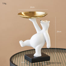 Load image into Gallery viewer, Cute Bear Tray Holder Statue Home Decoration
