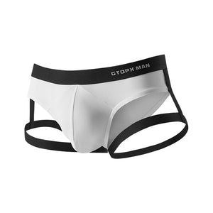 Men Jockstrap Breathable Soft U Convex Underwear Backless Briefs Underpants Thong High Elastic Bikini Slip Homme With Garter