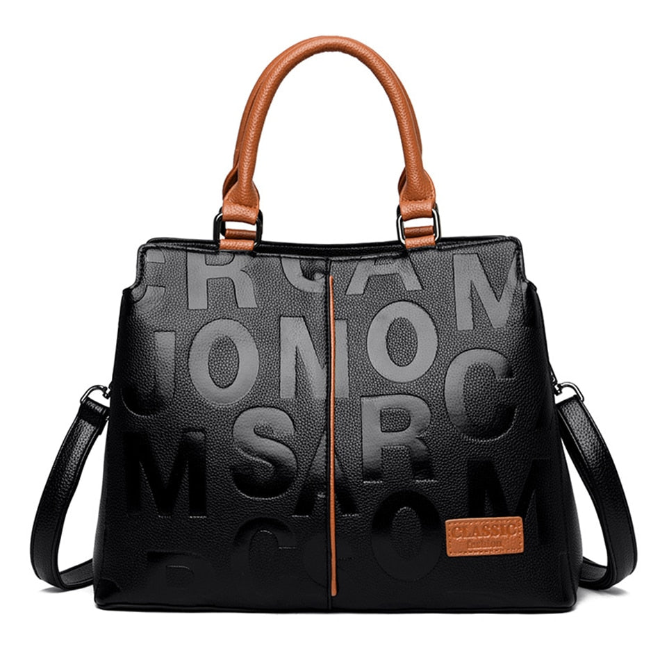 Ladies Quality Leather Letter Shoulder Bags