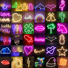 Load image into Gallery viewer, LED Neon Night Light Sign Wall Art Sign Night Lamp Xmas Birthday Gift Wedding Party Wall Hanging Neon Lamp Home Decor - OZN Shopping
