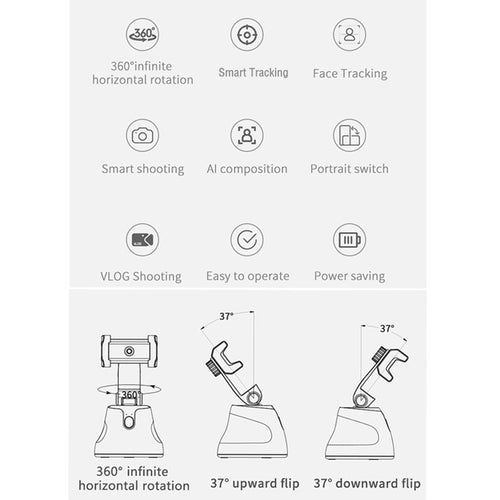 Phone Tripod Auto Face Tracking Live Video