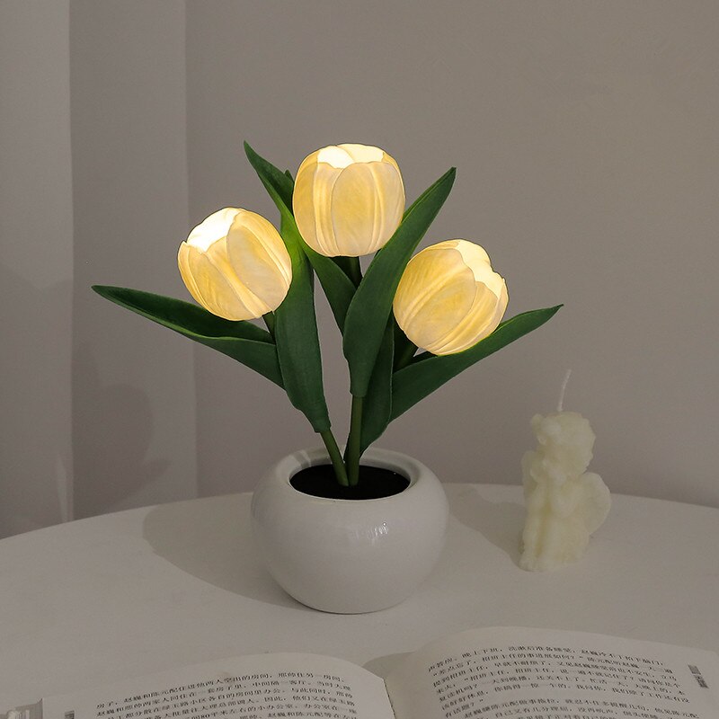 Flower LED Tulip Table Lamp Home Decor