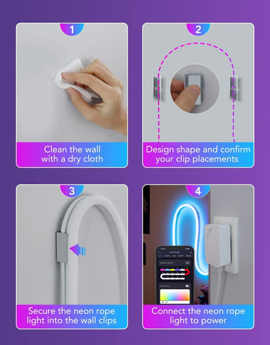 LED Neon Light with WIFI Neon Rope Light DIY Light Bar APP Control Music Sync TV Backlight Game Living Room Bedroom Decoration