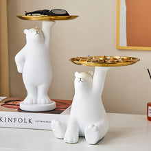 Load image into Gallery viewer, Cute Bear Tray Holder Statue Home Decoration
