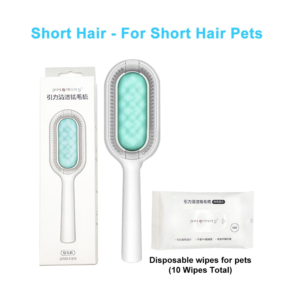 Pet Cat Grooming Brush Dog Comb Hair Removes Massages Pet Hair Comb with Cleaning Wipes for Long Short Hair Dogs Pet Products