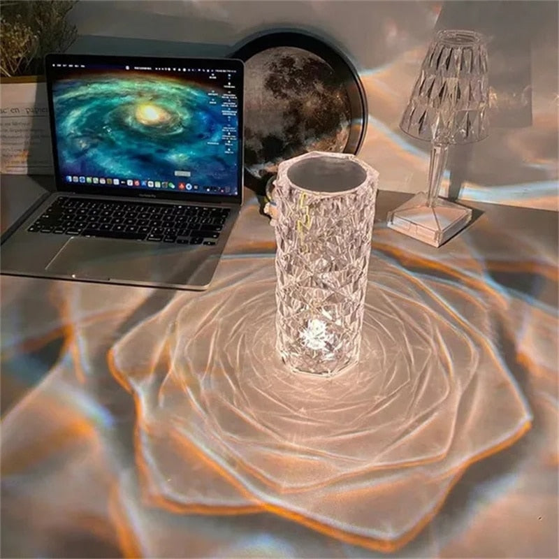 Crystal Lamp LED Rose Light Projector