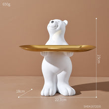 Load image into Gallery viewer, Cute Bear Tray Holder Statue Home Decoration
