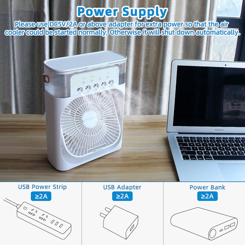 Aircon Cooling USB Fan LED