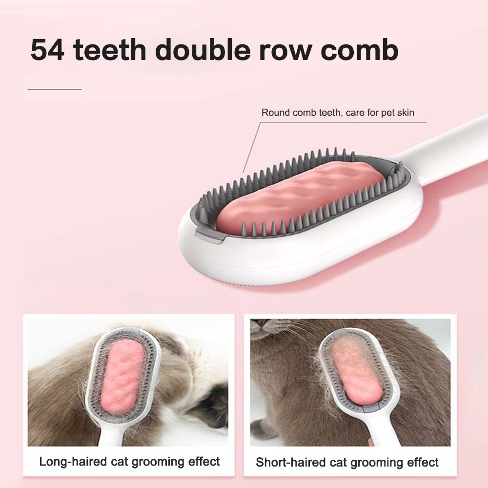 Pet Cat Grooming Brush Dog Comb Hair Removes Massages Pet Hair Comb with Cleaning Wipes for Long Short Hair Dogs Pet Products