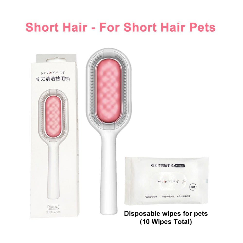 Pet Cat Grooming Brush Dog Comb Hair Removes Massages Pet Hair Comb with Cleaning Wipes for Long Short Hair Dogs Pet Products