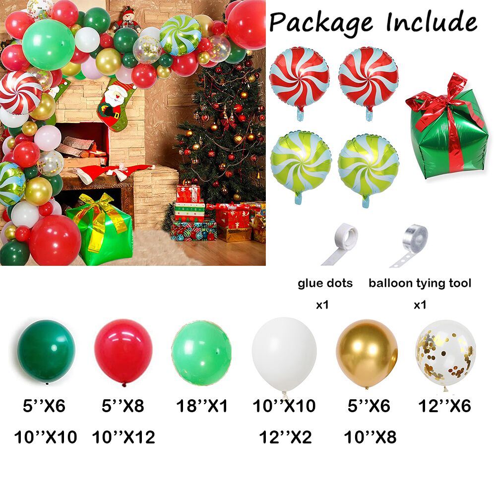 Christmas Balloons Arch Home Party Decoration