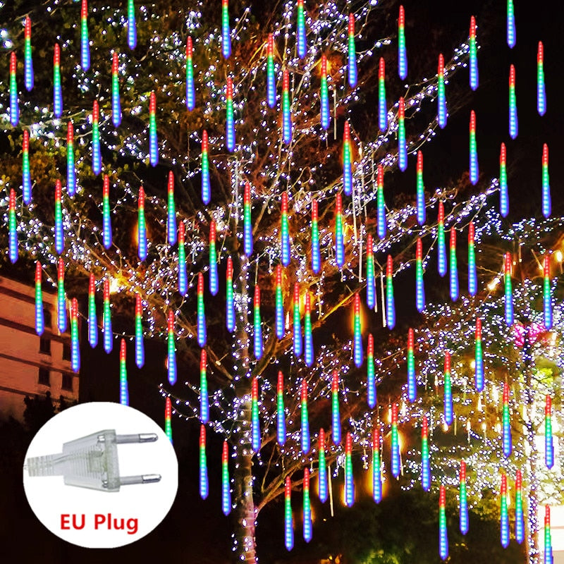 Tube Christmas New Year LED Meteor Shower Garland Decoration