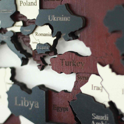3D Wooden World Map Home Style Wall Decor - OZN Shopping