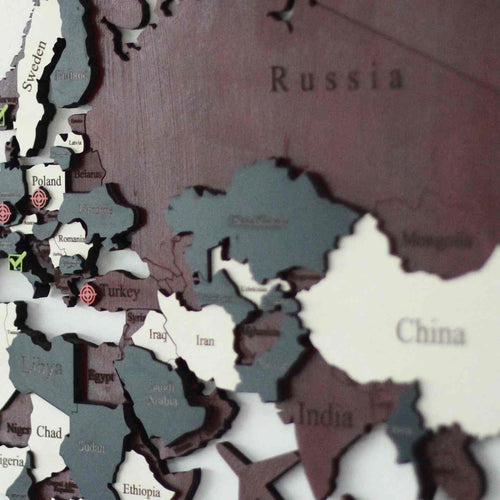 3D Wooden World Map Home Style Wall Decor - OZN Shopping