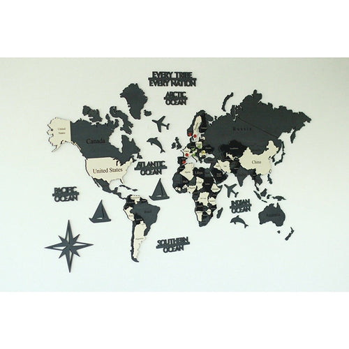 3D Wooden World Map Home Style Wall Decor - OZN Shopping