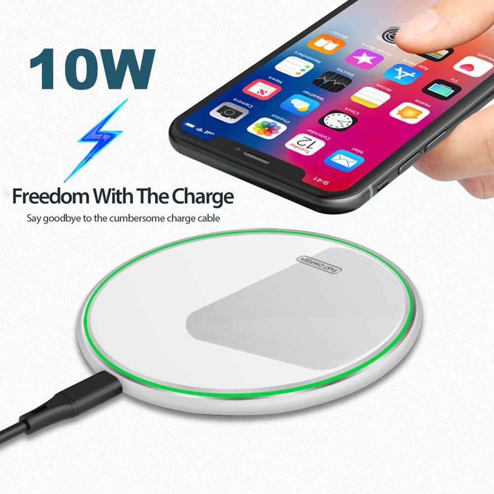 ROCK Metal 15W 10W Wireless Charger Mirror Fast Charging for iPhone 8 X XR XS Max Samsung S10 S9 Desktop Wireless Charger Pad - OZN Shopping